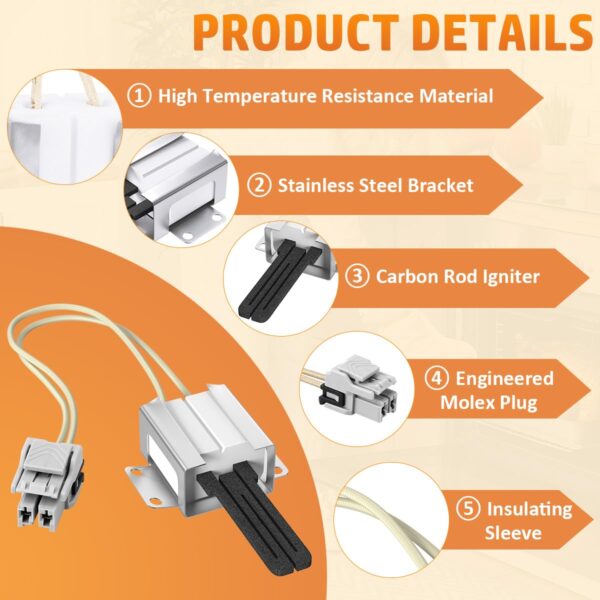WB13X25500 Burner Igniter for Oven Burner, Replacement for GE/JGB/PGB - Image 7