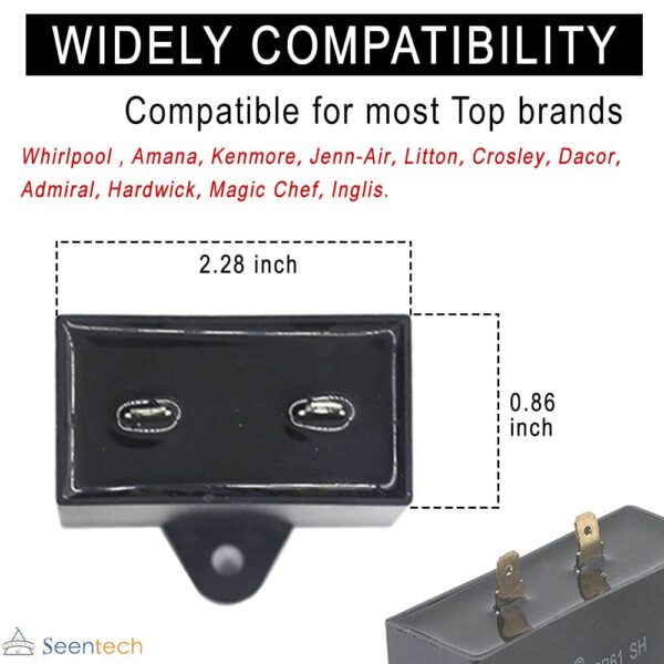 W10613606 Refrigerator Compressor Start Relay and Capacitor by Seentech - Compatible with Whirlpool, Kenmore, fridges. Replace Part Number: W10416065, PS8746522, 67003186 (1 Pack) - Image 6