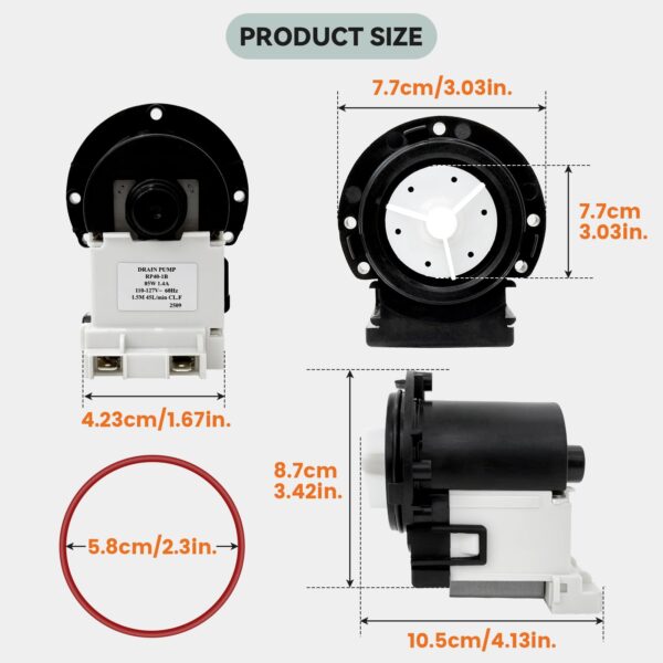 4681EA2001T Washer Drain Pump Motor Fit for LG Kenmore, Replaces AP5328388 - Image 3
