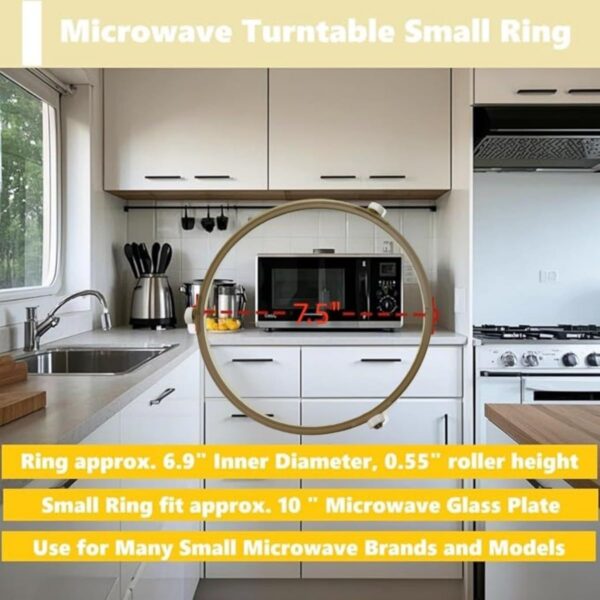 Small Microwave Turntable Support Guide Ring Compatible for GE, Emerson, Magic Chef, Hamilton Beach 252100500497, HB-P90D23, HB-P90D23A, HBP90D23, EM925AKS-P1, EM925AJW-P2, MW7302B, Y45 610 - Image 2