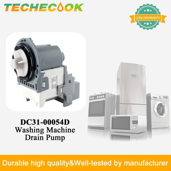 New DC31-00054D PX3516-01 DC31-00187A Washer Drain Pump Motor by Techecook - Replacement for Samsung Washing Machine - Replaces px3516-01 DC31-00178D DC97-20621A 2754406 AP5583541 PS4204640 EAP4204640 - Image 6