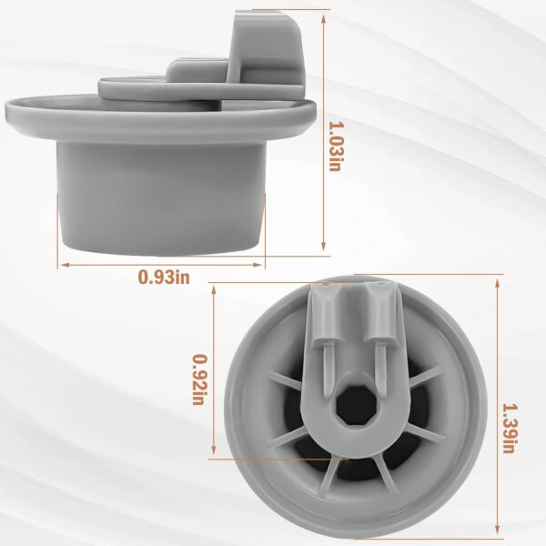 10016657 Fits for Bosch Dishwasher Extended Lower Rack Wheel Kit Replacement for Bosch Dishwasher Rack Wheels (4pack) - Image 6