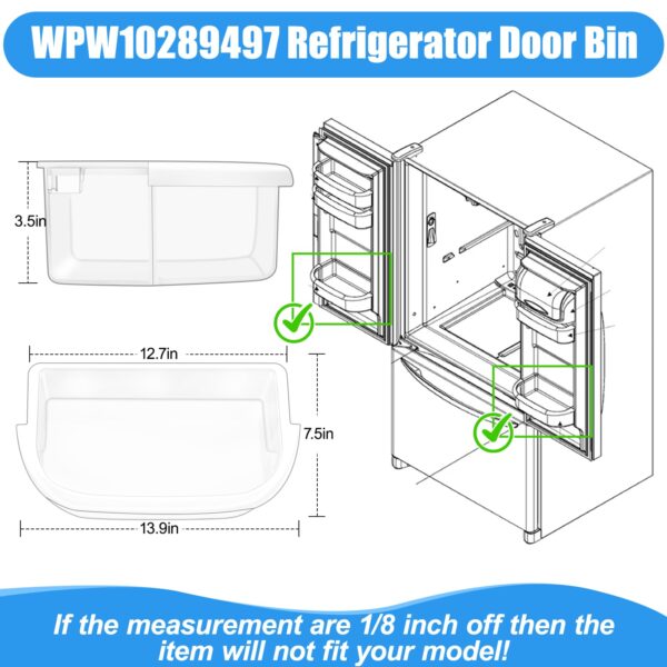 UPGRADED WPW10289497 Refrigerator Door Bin Replacement Compatible with Whirlpool Refrigerator Door Shelf Bin W10289497 WRF535SMBM00 WRF535SWHV WRF535SWHZ KRFF305ESS KitchenAid Kenmore Door Shelf - Image 3