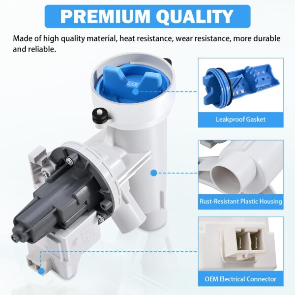 WH11X39237 WH11X29539 Washer Drain Pump Filter Assembly for GE - Image 5