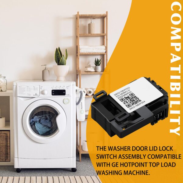 WH01X27954 Washer Lid Lock Switch Part 290D1580P004 290D1580P001 290D1580P002 EG-380843M WH01X26114 WH01X24114 Compatible with GE Hotpoint Top Load Washing Machine Door Lock Assembly Replacement - Image 5