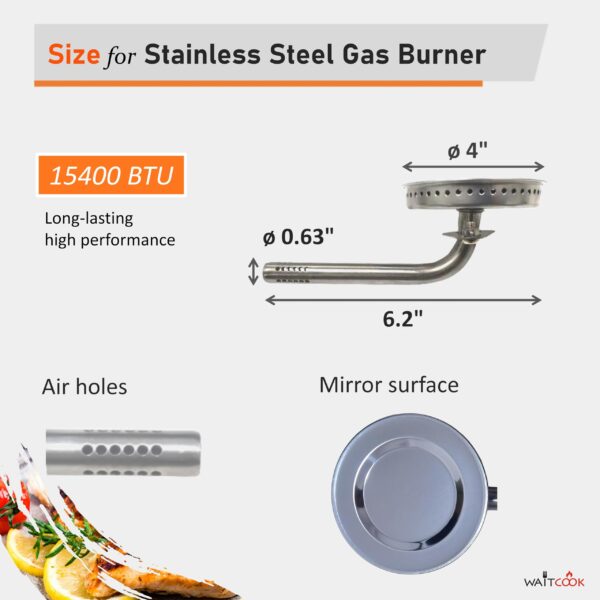 Gas Burner with Screw Replacement for Masterbuilt MB20051311 30-inch Propane Smoker - Image 4