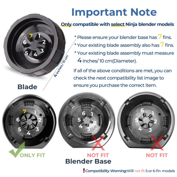 Blender Cups Replacement Parts For ninja,2-Pack 24oz Blender Cups with Sip & Seal Lids,7 fins Blender Replacement blade Compatible with Ninja BN401 BN751 BN801 BL480-30 BL642-30 BL682 BL687 NN102 - Image 7