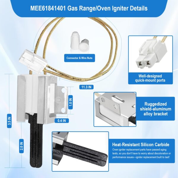 Upgrade MEE61841401 Gas Range Oven Igniter, for LG Oven Igniter Replacement(LRG, LSS, LDG, LSG, LTG), for LG Gas Ranges Igniter, Replaces MEE61841403 MEE63084901 Oven Igniter for Gas Stove. - Image 6