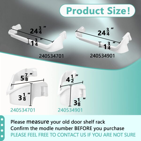 Upgraded 240534901 X2 & 240534701 X1 Refrigerator Door shelf retainer bar - Image 7
