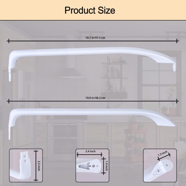 2 Pieces Upgrade WR12X22148 WR12X11011 Refrigerator Door Handle, Compatible with General Electric GE Refrigerator, Replacement Part for WR12X20141, Contains 1 Cap Covers the Bottom Screw (White) - Image 2