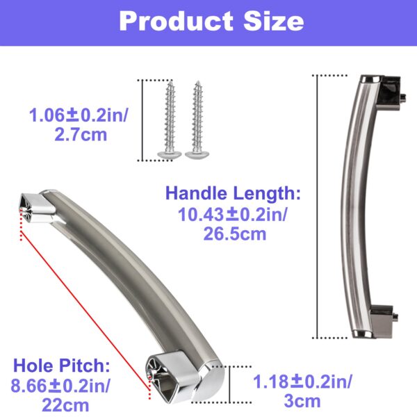 WB15X21101 for GE Microwave Handle Replacement: WB15X21101 Microwave Door Handle for General Electric Microwave JNM3163RJ3SS, PSA9120SF1SS - Upgraded ABS Plastic for Ge Microwave Replacement Parts - Image 2