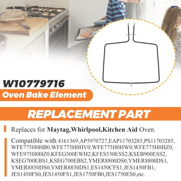 Beaquicy W10779716 Oven Bake Element - Replacement for Whirlpool Kitchen-Aid Maytag Range wfe540h0es0, mer8680bb0, mer8600dh0, wfe540h0ew1, etc. - Image 7