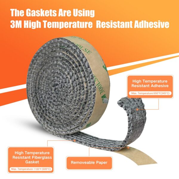Flat Gasket Tape for Stoves and Fireplaces, 5/8" x1/8", Length 72" - Image 7