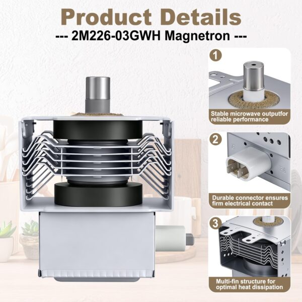 2M226-03GWH W10754299 Microwave Magnetron Compatible with Whirlpool Oven - Image 6