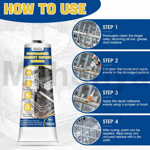 3.38 Oz Dishwasher Rack Repair Kit, High Low Temperature Pressure Resistant - Image 7