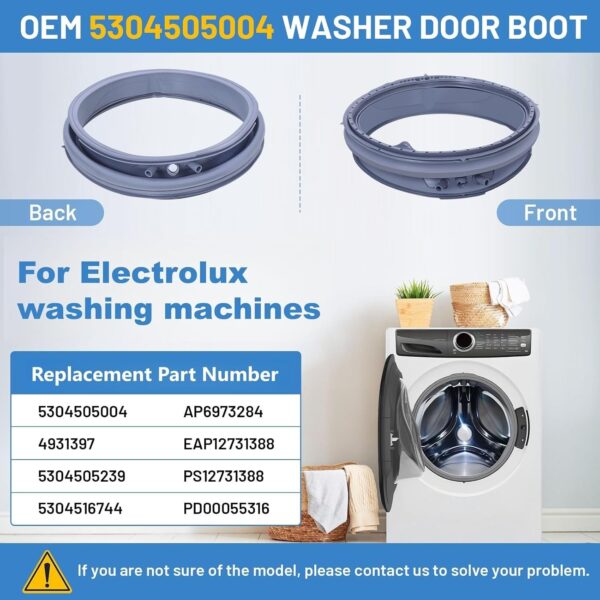 5304505004 for Electrolux Washer Door Seal EFLS627UTT0 EFLS617STT0 EFLS527UIW0 EFLS517SIW0 EFLS627UIW0 EFLS627UTT1 EFLS627UIW1 EFLS517STT0 EFLS527UIW1 EFLS527UTT2 EFLS617SIW0 EFLS627UIW2 - Image 3