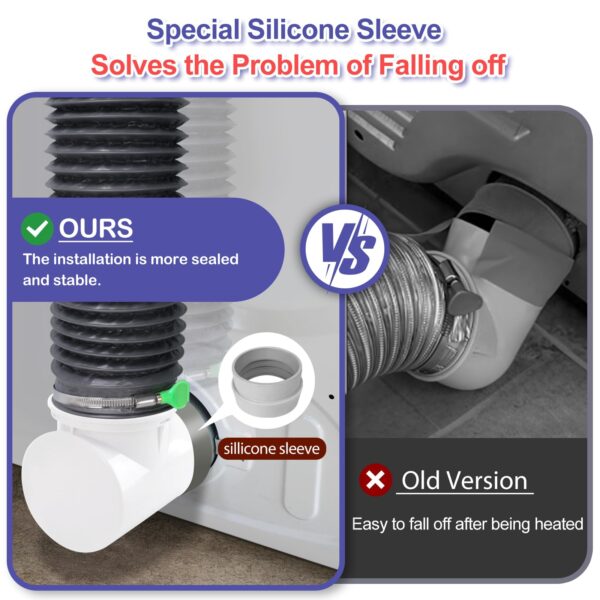Dryer Vent Hose For Tight Space,Indoor Dryer Vent, Dryer Hose Vent Kit,90 Degree Dryer Vent Elbow,Dryer Vent Connector Kit,Dryer Vent Duct, Dryer Vent Adapter, Dryer Vent Vacuum Hose Attachment - Image 7