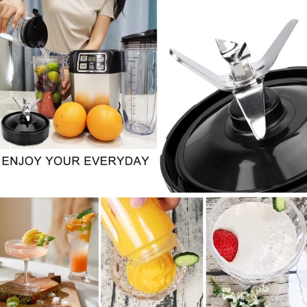 7 Fins Blender Blade Compatible with Ninja Blender Blade Replacement, Ninja Blender Lid Accessories for Auto iQ BL682-30 BL642-30 BL450-30 BL482-30 BL687CO-30 BL450-30 BL642-30 BL482-30 BL682-30 ect - Image 4