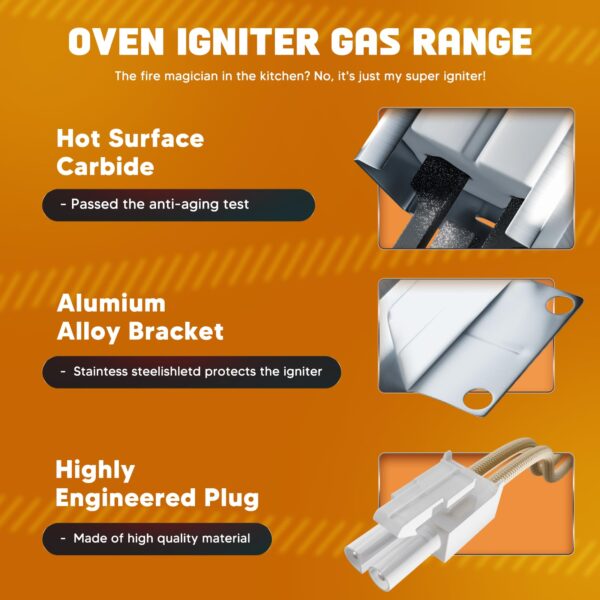 [Upgrades] 316489400 igniter, Fit for Frigi-daire gas oven igniter Ken-more placement 316428500, 316428501, 5304462661, 7316489400, 1197384, AP3963540, PS1528534, EAP1528534 Flat Style Igniter - Image 7