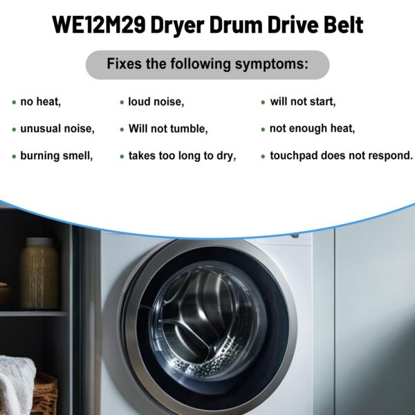 𝐔𝐩𝐠𝐫𝐚𝐝𝐞𝐝 WE12M29 Dryer Drum Drive Belt for G-E Hotpo-int Replaces 137292700 AP4324040 WE12M0022 WE12M22 WE12M29 WE12M33 WE12X21574 by Sikawai - Image 5