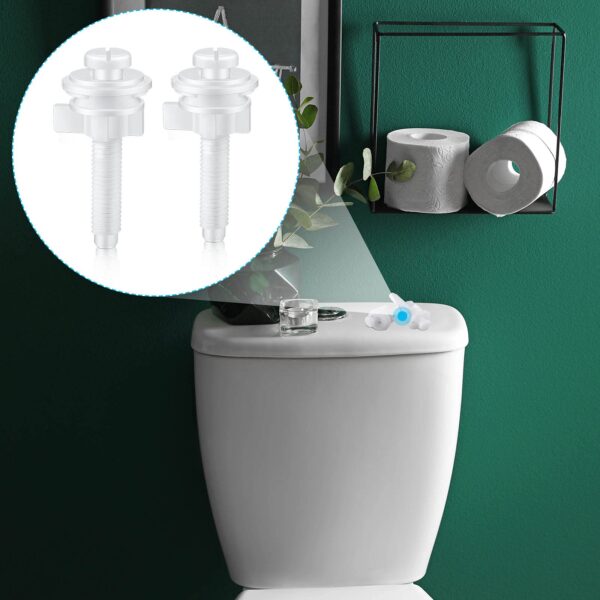 Jetec 2 Pack Toilet Seat Screws Kit, Plastic Bolts Nuts & Washers - Image 2