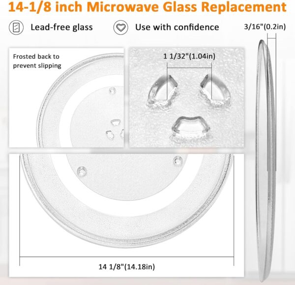 WB49X10063 DE74-20002B Microwave Glass Plate Replacement for GE Sam-sung - Image 3