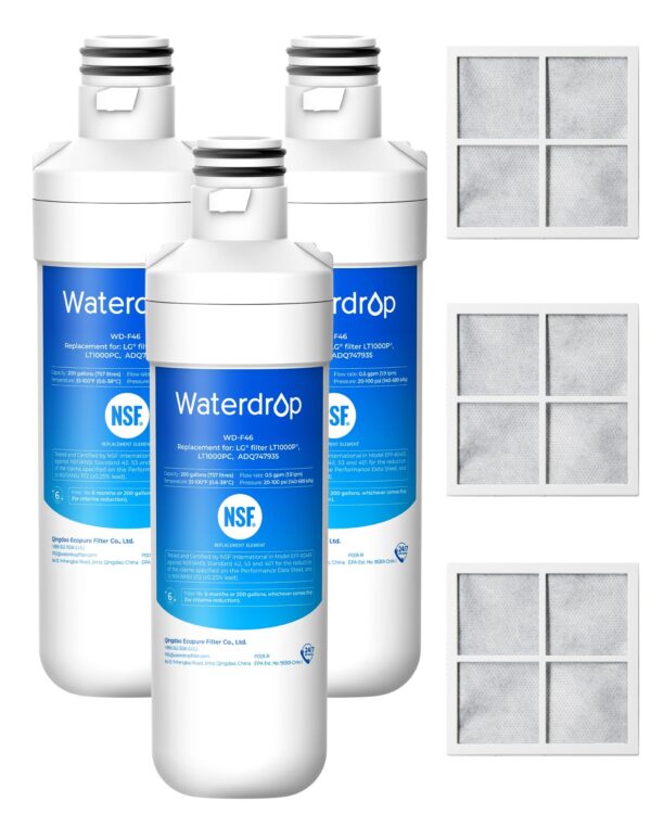 Waterdrop ADQ747935 Refrigerator Water Filter and Air Filter, 3 Combo - Image 2