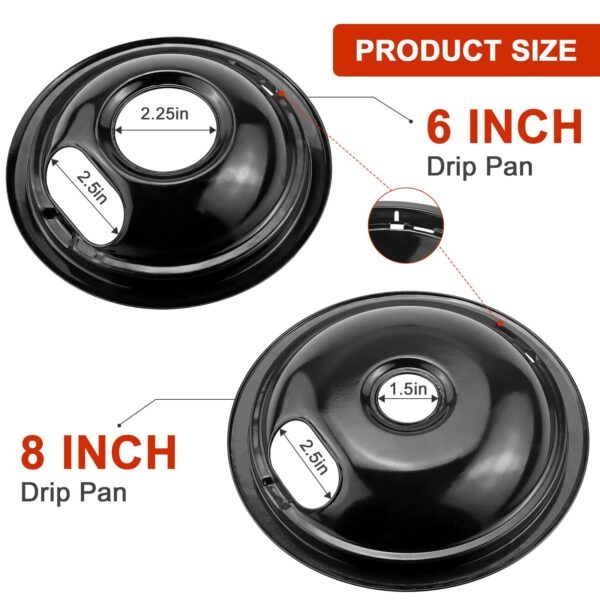AMI PARTS W10290350 W10290353 Black Porcelain Burner Drip Pans - Image 4
