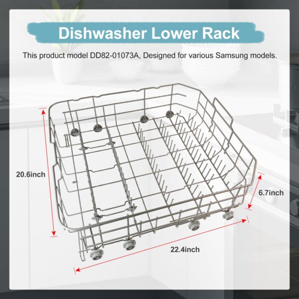 【2026 UPGRADED】DD82-01073A Lower Rack Assembly Replacement Parts Fit for Samsung Dishwasher Dishrack DW80R5061,DW80R5060,DW80K7050UG,DW80K5050US Series - Image 6