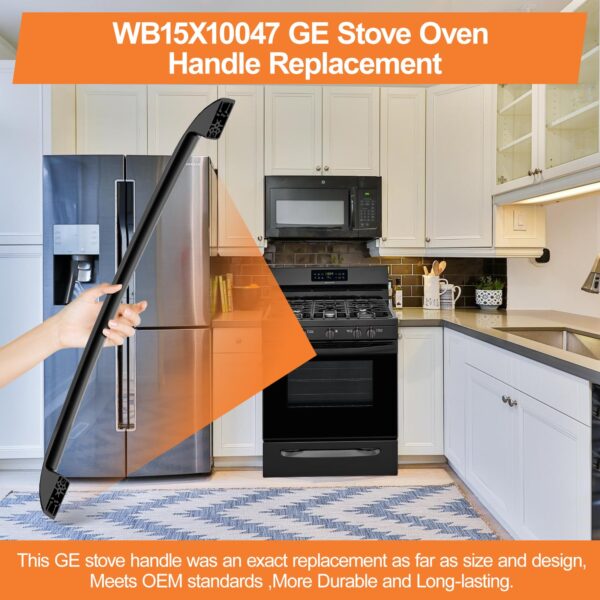 Upgraded WB15X10047 Oven Handle Replacement Compatible with GE Hotpoint Oven Door Handle Replacement(blk) General Electric Range Oven Handle JBP78BB2BB, JBP66BB4WH, JBP26BB3WH, JBP24BB4WH with Screws - Image 4