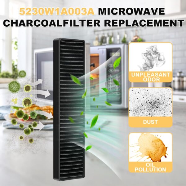 Microwave Charcoal Filter for LG LMHM2237ST, LMH2235ST, LMV2031ST, LMV2031BD, LMHM2237BD, LMVM2033ST, LMV2031SW, LMVM2033BM, MVEL2125F,ken-more model 726, 5230W1A003A Replacement. - Image 3