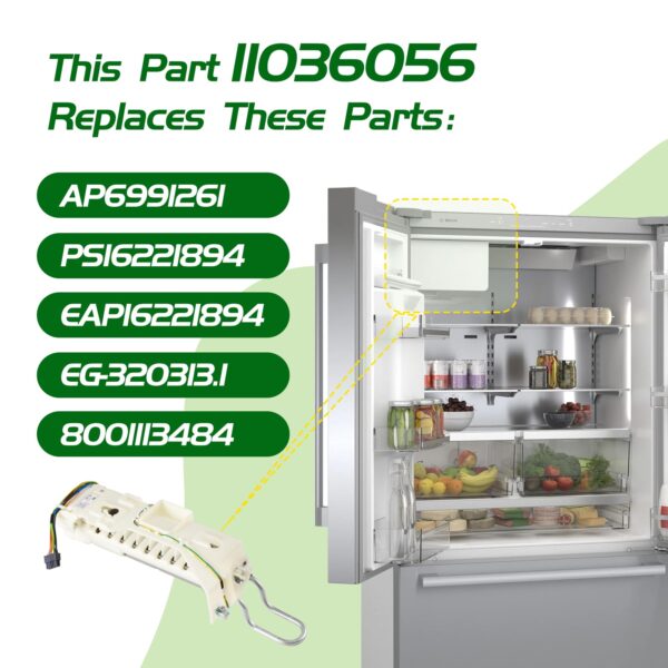 OEM 11036056 Ice Maker Compatible with Bosch Thermador Refrigerator/Freezer, Replacement Part AP6991261 PS16221894 EAP16221894 EG-320313.1 8001113484 etc. - Image 7