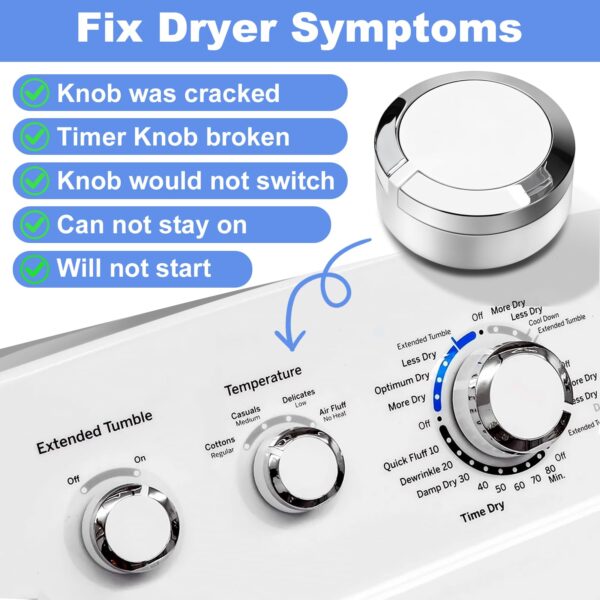 WE01X24552 Dryer Timer Control Knob Replacement for GE General Electric AP6026722, 4396547,PS11736611 - Image 6