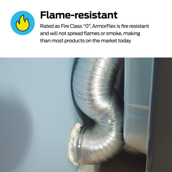 Eastman 8 Foot ArmorFlex Dryer Vent, Flexible Aluminum Duct with Clamps, Semi-Rigid, 69028 - Image 5