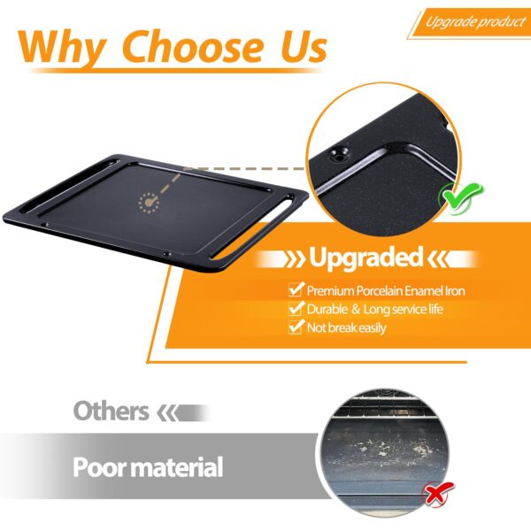 Atgestore DG61-00570A Range Oven Bottom Liner Replacement for Samsung Oven Bottom Plate NX58H5600SS/AA Oven Parts Samsung Gas Stove Oven Liner Cavity Floor Coating Bottom Panel - Image 6