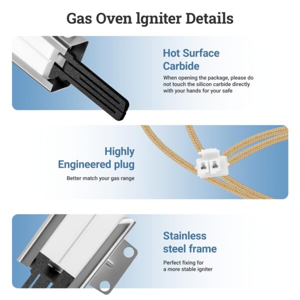 501rb Oven Igniter, 316489403 Stove Igniter Replacement Fit for Frigi-daire Ken-more Cros-ley Gas Range Igniter by Fetechmate, Replace Model 501rb Oven Igniter, 5304508786, 7316489403, 316489403 - Image 7