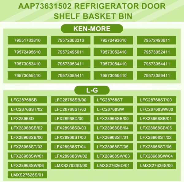 2 PACK AAP73631502 Refrigerator Door Shelf (Right) Replacement BY AMI PARTS - Image 5