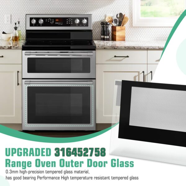 316452758 Range Oven Outer Door Glass Compatible with Frigidaire - Image 5