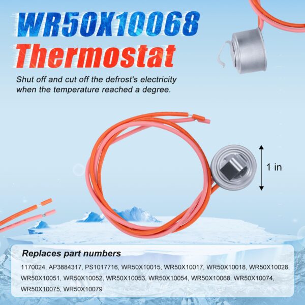 M Motico WR51X10055 Refrigerator Defrost Heater Kit, WR55X10025 Refrigerator Temperature Sensor, WR50X10068 Defrost Thermostat Compatible with General Electric Hotpoint Refrigerators - Image 5