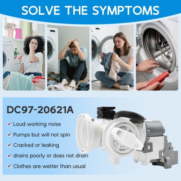 OEM DC97-20621A DC97-20621C Washer Drain Pump Assembly for Samsung - Image 5