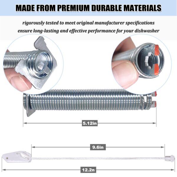 UPGRADED 00754866 Dishwasher Door Spring & Cable Kit - Dishwasher Door Hinge Replacement Parts AP5804978 PS8770519 00623540 00627230 00659339 00751392 3279707 - Image 5