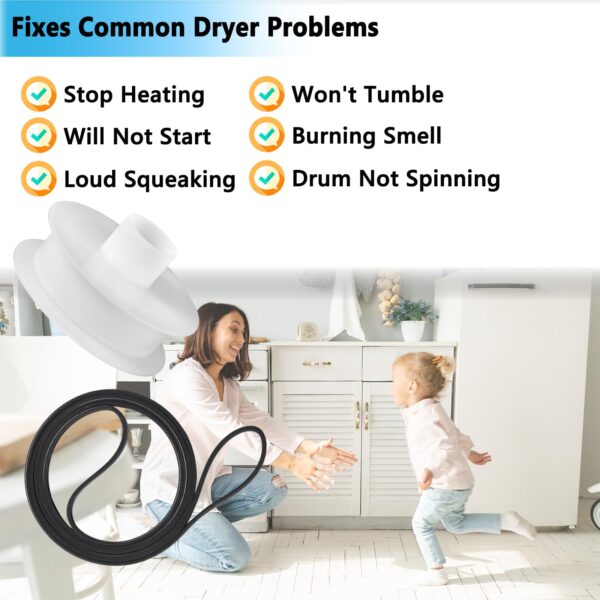 WE03X31620 Dryer Idler Pulley & WE03X29897 Dryer Belt Replacement Kit - Image 5