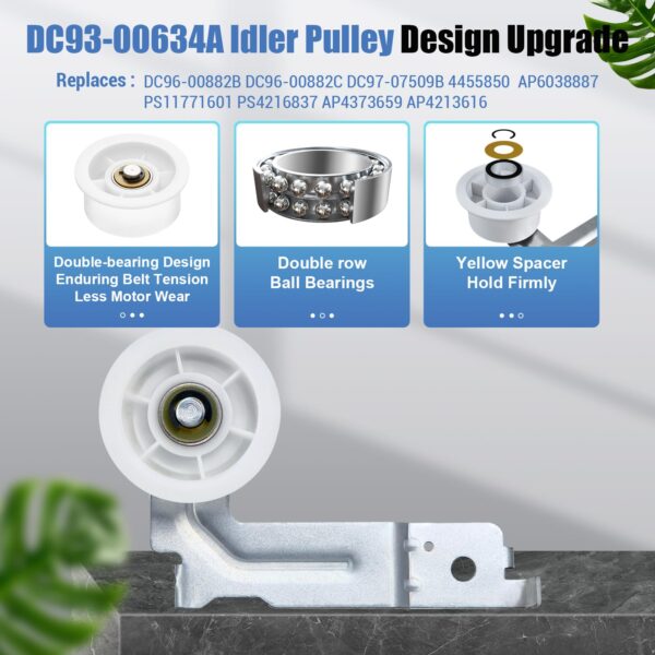 Upgraded Sam-Sung Dryer Repair Kit for DC97-16782A Samsung Dryer Roller - Image 7