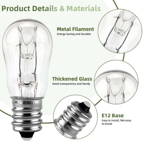 2 Pack E12 Dryer Drum Light Bulb Replacement WE05X20431, 10W, 120V - Image 6