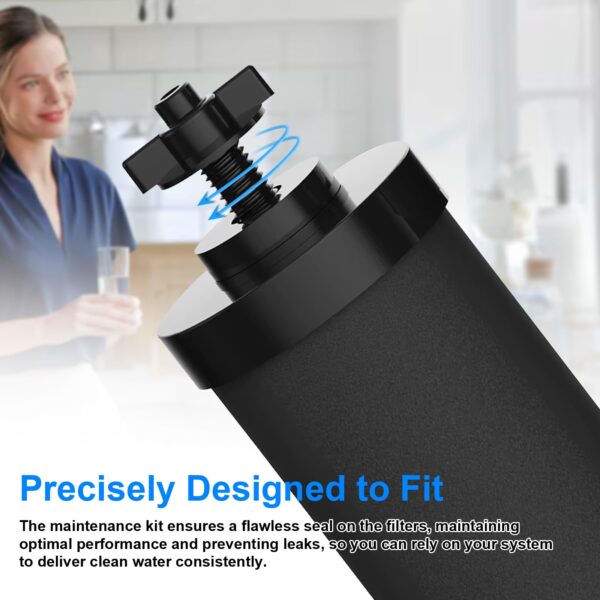 Replacement Kit for Berkey Water Filter System Elements - 4 Wing Nuts, 4 Washers & 4 Silicone Blocking Plugs Compatible with Berkey, Gravity Filter System Elements and Black Activated Carbon Filters - Image 3
