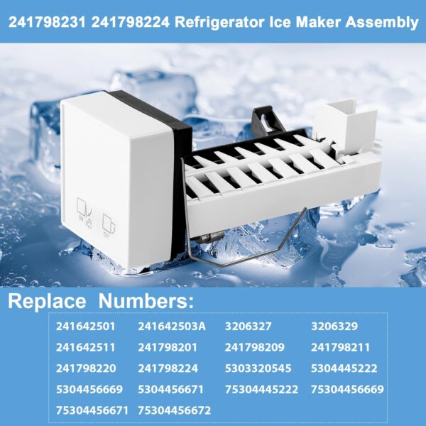 241798231 241798224 241798211 Ice Maker Replacement, Compatible with Frigidaire Electrolux Kenmore Refrigerators, Replaces 241642511, 241642501 and 241798201 Ice Maker Assembly (Not Universal) - Image 5