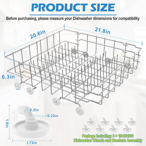 808602302 Dishwasher Rack Replacement for Frigidaire Lower Rack Replacement - Image 8