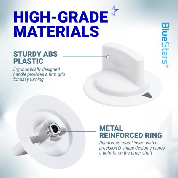 BlueStars WE1M652 Dryer Timer Control Knob with Upgraded Metal Ring - Compatible with Hotpoint HTDX100EM8WW HTDX100ED6WW HTDX100EM6WW HTDX100GM8WW HTDX100ED2WW GE Dryers 1264289 AP3995164 PS1482196 - Image 8
