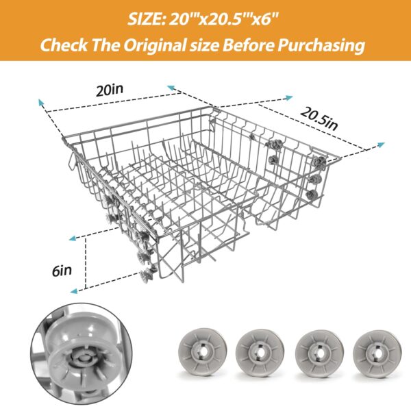 【𝟮𝟬𝟮𝟲 𝙐𝙥𝙜𝙧𝙖𝙙𝙚𝙙】Dishwasher DD82-01385B A/S Assembly-Middle Dishrack (20.5''W*20''D), Center Dishrack (With Dishrack Rollers) - Fit for Samsung Dishwasher Parts DW80R2031/DW80M2020US Series - Image 3