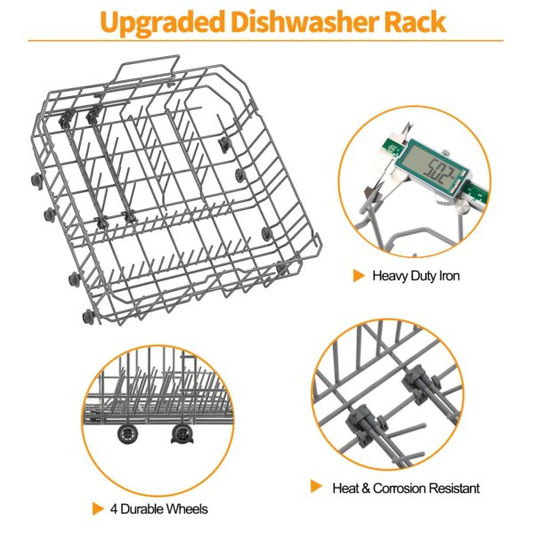 Upgraded 00770545 20007749 Dishwasher Lower Rack Replacement for Bosch Dishwasher Rack SHX3AR75UC SHE3ARF5UC Bottom Rack Bosch Thermador Dishwasher Parts Ascenta 100 Series Dish Rack Basket Drawer - Image 5